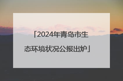 2024年青岛市生态环境状况公报出炉