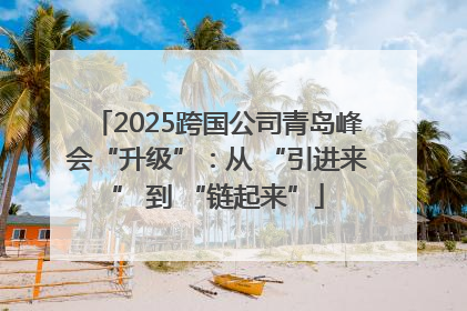 2025跨国公司青岛峰会“升级”：从 “引进来” 到 “链起来”
