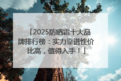 2025防晒霜十大品牌排行榜：实力靠谱性价比高，值得入手！