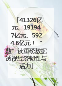 41326亿元、191947亿元、5924.6亿元！“数”读重磅数据透视经济韧性与活力