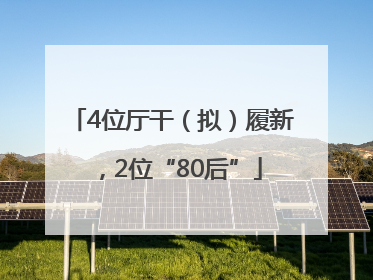 4位厅干（拟）履新，2位“80后”